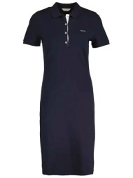 gant φορεμα 433 evening blue contrast pique σκουρο μπλε