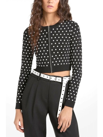 michael kors ζακετα πλεκτη cropped πουα με λευκα