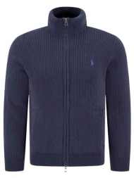 ralph lauren πλεκτο fullzip logo μπλε
