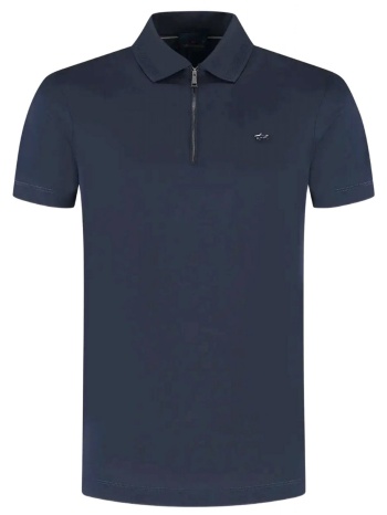 paul&shark polo halfzip logo metallic pin logo μπλε