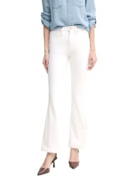 dkny παντελονι jeans high rise flare λευκο
