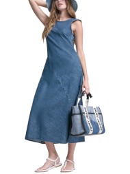 dkny φορεμα denim μιdi ...