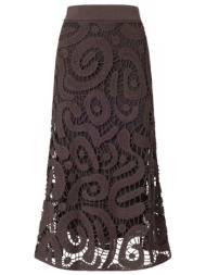 pinko φουστα maestrale skirt σκουρο καφε