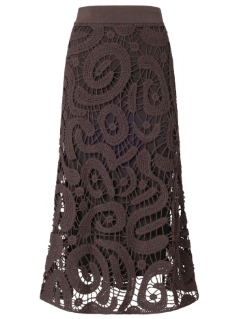 pinko φουστα maestrale skirt σκουρο καφε