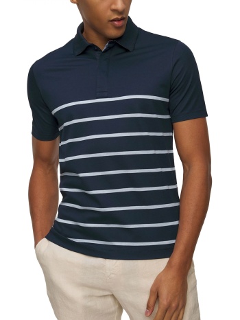 paul&shark polo ριγε logo μπλε-σιελ