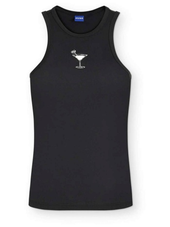 hugo blue tank top dimartini_b logo μαυρο