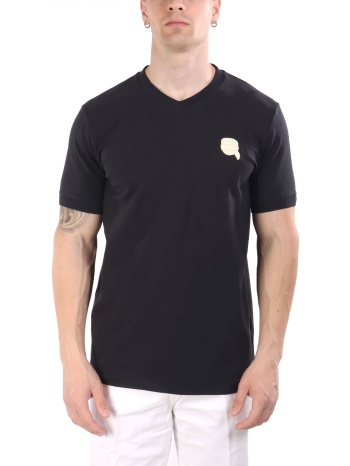 karl lagerfeld t-shirt vneck logo μπλε
