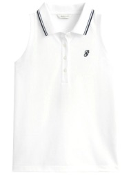 gant μπλουζα χμ 110 white pique polo λευκο