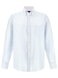 paul&shark πουκαμισο ριγε button down σιελ-λευκο