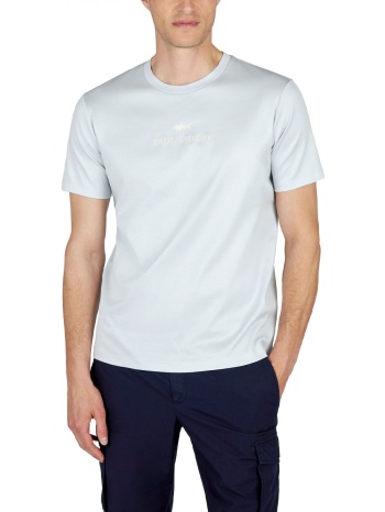 paul&shark t-shirt crew neck aqua touch logo σιελ