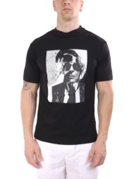 karl lagerfeld t-shirt crew neck logo μαυρο