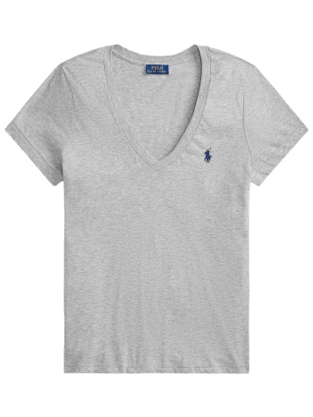 ralph lauren t-shirt v-neck w bsr logo γκρι