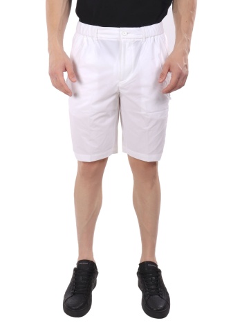 boss athleisure βερμουδα chino slim fit s_speedflex λευκο