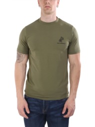 karl lagerfeld t-shirt crew neck logo χακι
