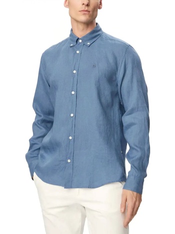 boss πουκαμισο λινο button down h-liam-bd-e-c1-261 μπλε