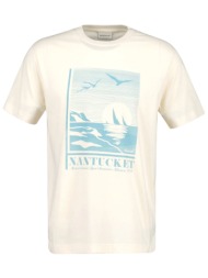 gant μπλουζα κμ 119 ivory graphic t-shirt κρεμ