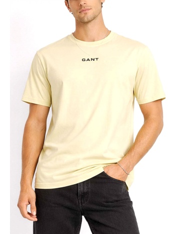 gant μπλουζα κμ 713 light yellow t-shirt logo κιτρινο σε προσφορά