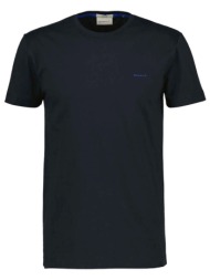 gant μπλουζα κμ 5 black contrast logo t-shirt μαυρο