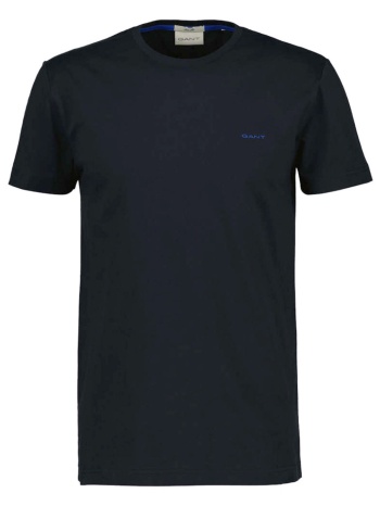 gant μπλουζα κμ 5 black contrast logo t-shirt μαυρο