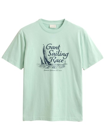 gant μπλουζα κμ 347 opal green t-shirt φυστικι