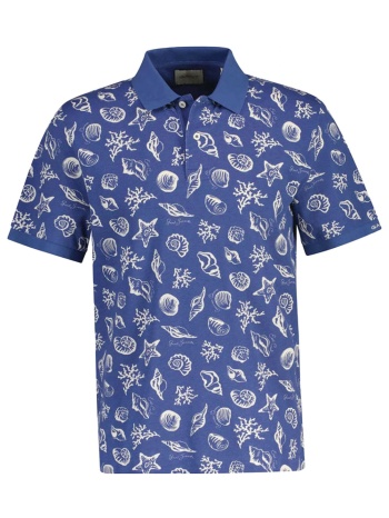 gant μπλουζα κμ 432 light sky polo με σχεδιο μπλε ρουα