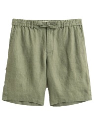 gant σορτς 379 bark green mel λινο χακι