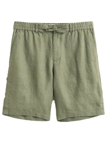 gant σορτς 379 bark green mel λινο χακι