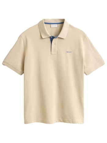 gant μπλουζα κμ 200 coffee bean contrast pique polo μπεζ