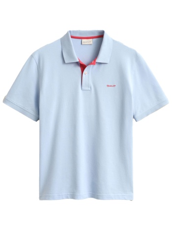 gant μπλουζα κμ 457 atlantic blue contrast pique polo σιελ