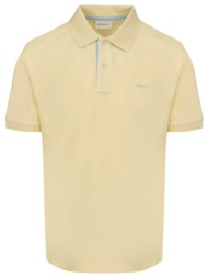 gant μπλουζα κμ 713 light yellow contrast pique polo κιτρινο