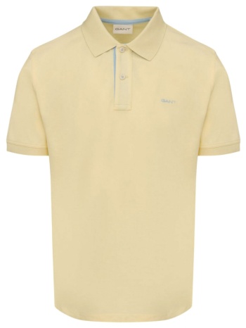 gant μπλουζα κμ 713 light yellow contrast pique polo κιτρινο