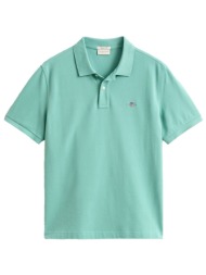 gant μπλουζα κμ 323 olive green polo pique τιρκουαζ