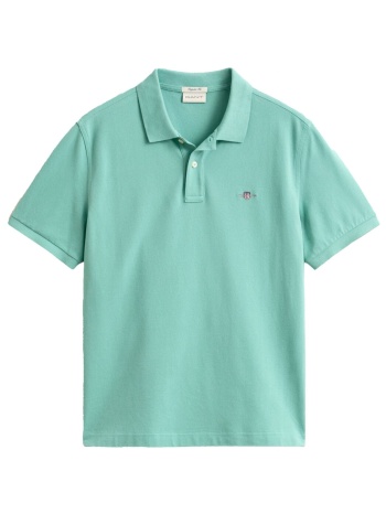 gant μπλουζα κμ 323 olive green polo pique τιρκουαζ