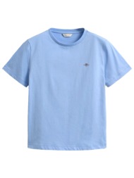 gant μπλουζα κμ 424 palace blue shield ss t-shirt σιελ