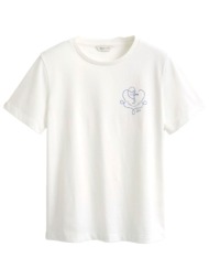 gant μπλουζα κμ 113 eggshell graphic print t-shirt λευκο