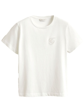 gant μπλουζα κμ 113 eggshell graphic t-shirt λευκο