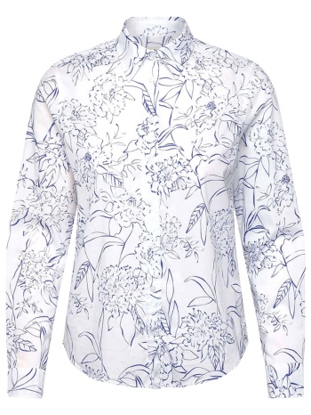 gant ποyκαμισο μμ 110 white floral print λευκο μπλε