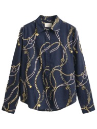 gant ποyκαμισο μμ 433 evening blue printed ctv voile σκουρο μπλε