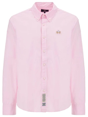 la martina πουκαμισο button down logo ροζ