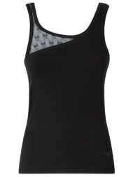 pinko amaνικο τοπ cupboard tanktop μαυρο με διαφανεια