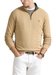 ralph lauren φουτερ halfzip logo μπεζ-καφε