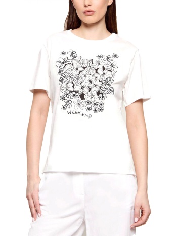 max mara weekend t-shirt wkdbora logo εκρου