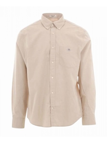 gant πουκαμισο μμ 200 coffee bean classic poplin μπεζ