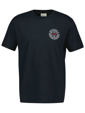 gant μπλουζα κμ 5 black graphic t-shirt μαυρο