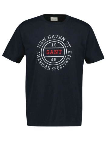 gant μπλουζα κμ 5 black t-shirt μαυρο