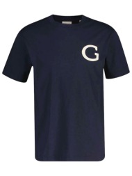gant μπλουζα κμ 433 evening blue t-shirt g badge μπλε