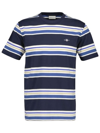 gant μπλουζα κμ 433 evening blue t-shirt ριγε μπλε κρεμ μπεζ σε προσφορά