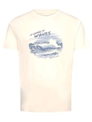gant μπλουζα κμ 130 cream graphic t-shirt εκρου