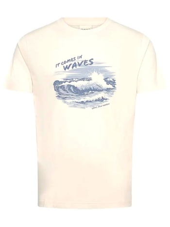 gant μπλουζα κμ 130 cream graphic t-shirt εκρου