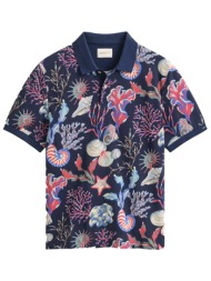 gant μπλουζα κμ 409 classic blue printed ss polo μπλε